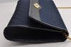Authentic Christian Dior Trotter Chain Shoulder Bag Canvas Leather Navy CD 5555I