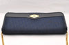Authentic Christian Dior Trotter Chain Shoulder Bag Canvas Leather Navy CD 5555I