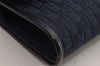 Authentic Christian Dior Trotter Chain Shoulder Bag Canvas Leather Navy CD 5555I