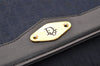 Authentic Christian Dior Trotter Chain Shoulder Bag Canvas Leather Navy CD 5555I