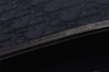 Authentic Christian Dior Trotter Chain Shoulder Bag Canvas Leather Navy CD 5555I
