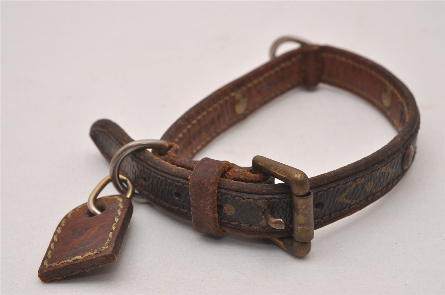 Auth Louis Vuitton Monogram Collier Baxter PM Leash Baxter MM M58072 LV 5556I