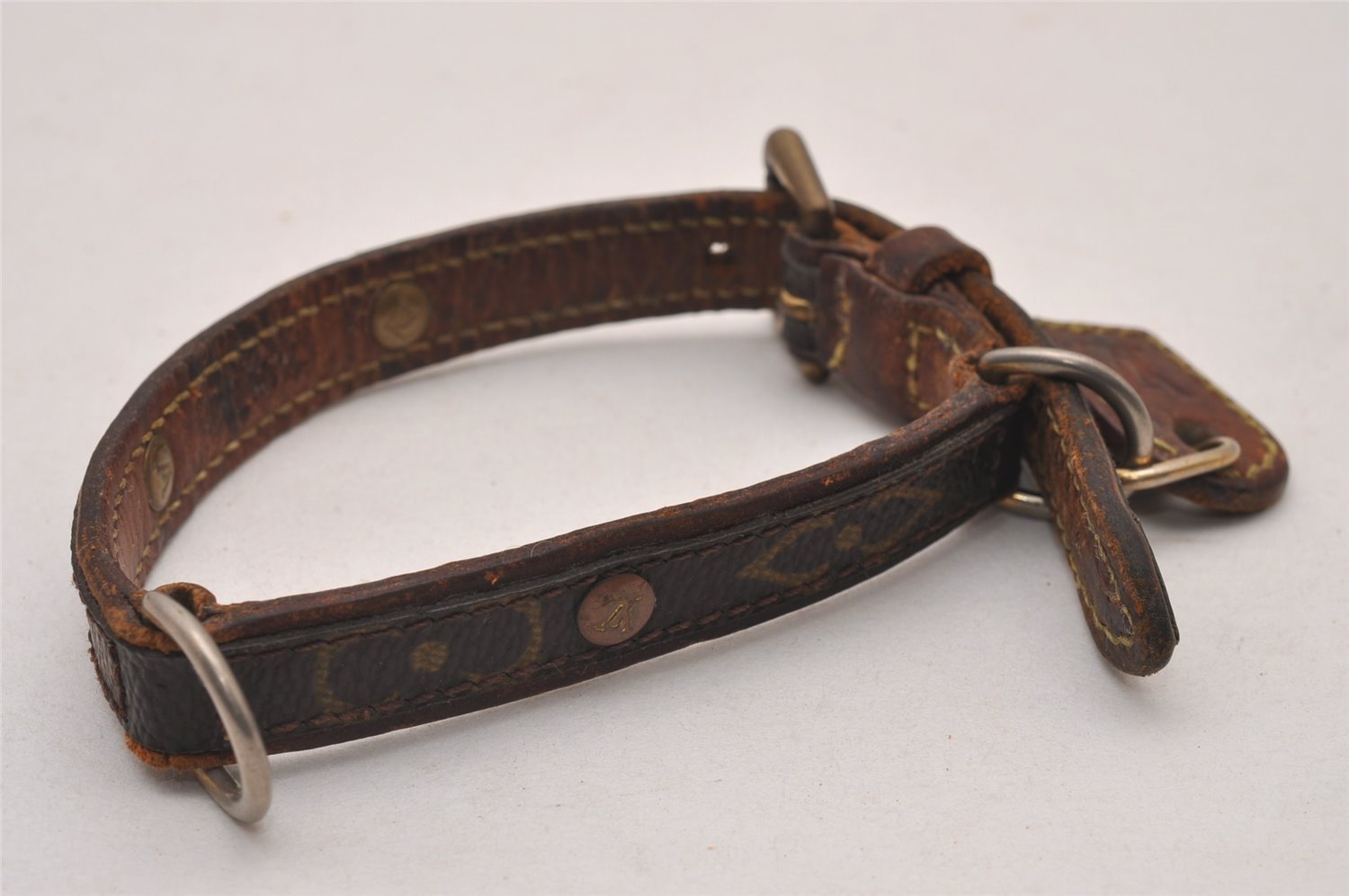 Auth Louis Vuitton Monogram Collier Baxter PM Leash Baxter MM M58072 LV 5556I