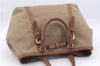 Authentic PRADA Logo Jacquard Canvas Leather 2Way Shoulder Hand Bag Brown 5558D