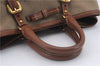 Authentic PRADA Logo Jacquard Canvas Leather 2Way Shoulder Hand Bag Brown 5558D