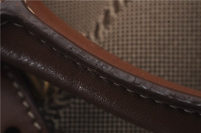 Authentic PRADA Logo Jacquard Canvas Leather 2Way Shoulder Hand Bag Brown 5558D
