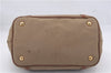 Authentic PRADA Logo Jacquard Canvas Leather 2Way Shoulder Hand Bag Brown 5558D