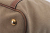 Authentic PRADA Logo Jacquard Canvas Leather 2Way Shoulder Hand Bag Brown 5558D