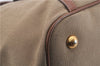 Authentic PRADA Logo Jacquard Canvas Leather 2Way Shoulder Hand Bag Brown 5558D