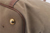 Authentic PRADA Logo Jacquard Canvas Leather 2Way Shoulder Hand Bag Brown 5558D