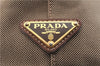 Authentic PRADA Logo Jacquard Canvas Leather 2Way Shoulder Hand Bag Brown 5558D