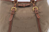 Authentic PRADA Logo Jacquard Canvas Leather 2Way Shoulder Hand Bag Brown 5558D