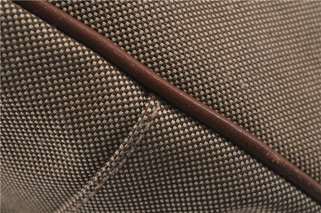 Authentic PRADA Logo Jacquard Canvas Leather 2Way Shoulder Hand Bag Brown 5558D