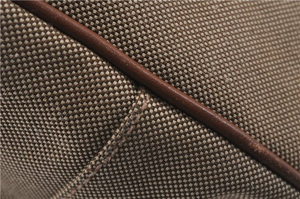 Authentic PRADA Logo Jacquard Canvas Leather 2Way Shoulder Hand Bag Brown 5558D