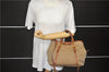 Authentic PRADA Logo Jacquard Canvas Leather 2Way Shoulder Hand Bag Brown 5558D