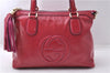 Authentic GUCCI SOHO Tassel 2Way Shoulder Hand Bag Enamel 308362 Pink 5559D