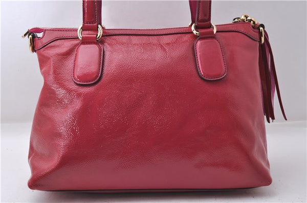 Authentic GUCCI SOHO Tassel 2Way Shoulder Hand Bag Enamel 308362 Pink 5559D