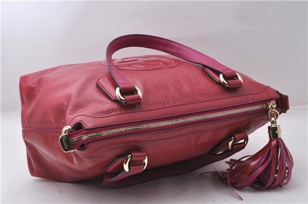 Authentic GUCCI SOHO Tassel 2Way Shoulder Hand Bag Enamel 308362 Pink 5559D