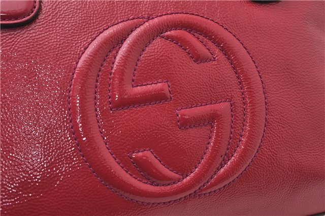 Authentic GUCCI SOHO Tassel 2Way Shoulder Hand Bag Enamel 308362 Pink 5559D