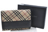 Authentic BURBERRY Nova Check Bifold Wallet Purse Nylon Leather Beige Box 5561E
