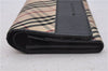 Authentic BURBERRY Nova Check Bifold Wallet Purse Nylon Leather Beige Box 5561E