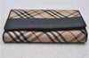 Authentic BURBERRY Nova Check Bifold Wallet Purse Nylon Leather Beige Box 5561E