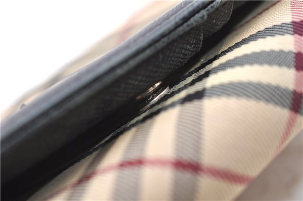 Authentic BURBERRY Nova Check Bifold Wallet Purse Nylon Leather Beige Box 5561E