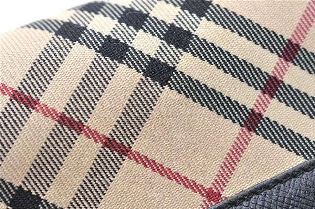 Authentic BURBERRY Nova Check Bifold Wallet Purse Nylon Leather Beige Box 5561E