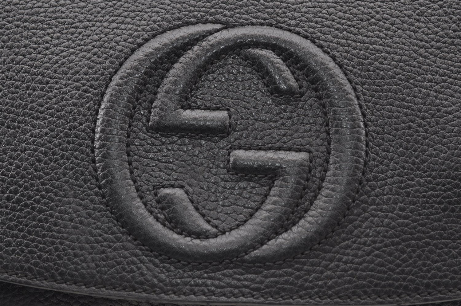 Authentic GUCCI SOHO Chain Shoulder Cross Body Bag Leather 536224 Black 5561I