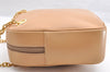 Authentic GUCCI Bamboo Chain Shoulder Cross Body Bag Leather Beige Junk 5562I