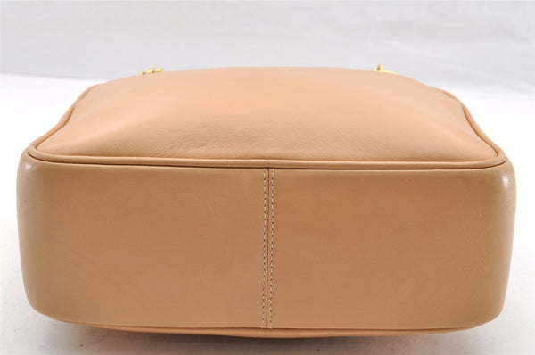 Authentic GUCCI Bamboo Chain Shoulder Cross Body Bag Leather Beige Junk 5562I