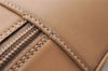 Authentic GUCCI Bamboo Chain Shoulder Cross Body Bag Leather Beige Junk 5562I