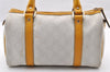 Authentic GUCCI Hand Boston Bag Purse GG PVC Leather 193604 White 5564I