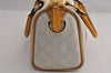 Authentic GUCCI Hand Boston Bag Purse GG PVC Leather 193604 White 5564I