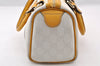 Authentic GUCCI Hand Boston Bag Purse GG PVC Leather 193604 White 5564I
