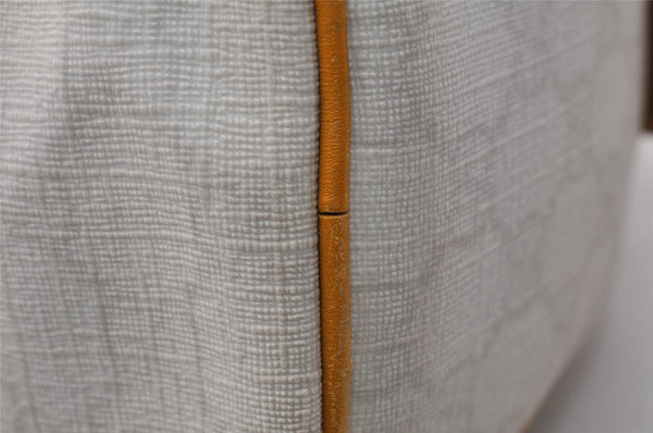 Authentic GUCCI Hand Boston Bag Purse GG PVC Leather 193604 White 5564I