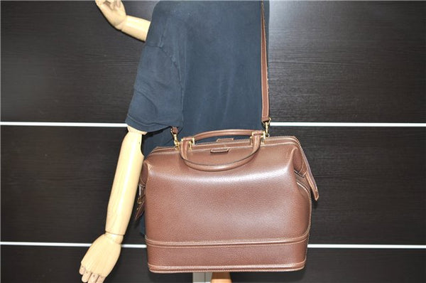 Authentic GUCCI Vintage 2Way Shoulder Doctors Bag Leather Brown 5565C