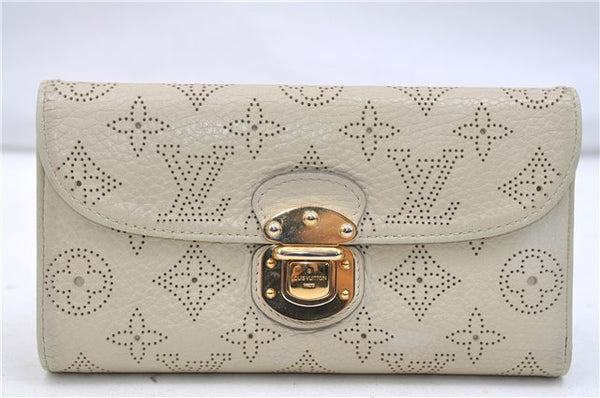 Authentic Louis Vuitton Mahina Portefeuille Amelia Wallet Ivory M58132 LV 5565E