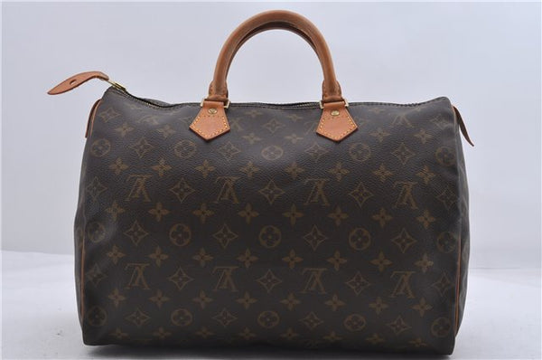 Authentic Louis Vuitton Monogram Speedy 35 Hand Boston Bag M41524 LV 5570D