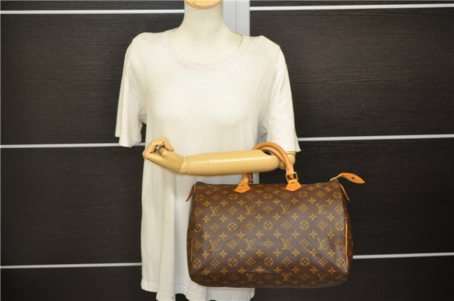 Authentic Louis Vuitton Monogram Speedy 35 Hand Boston Bag M41524 LV 5570D