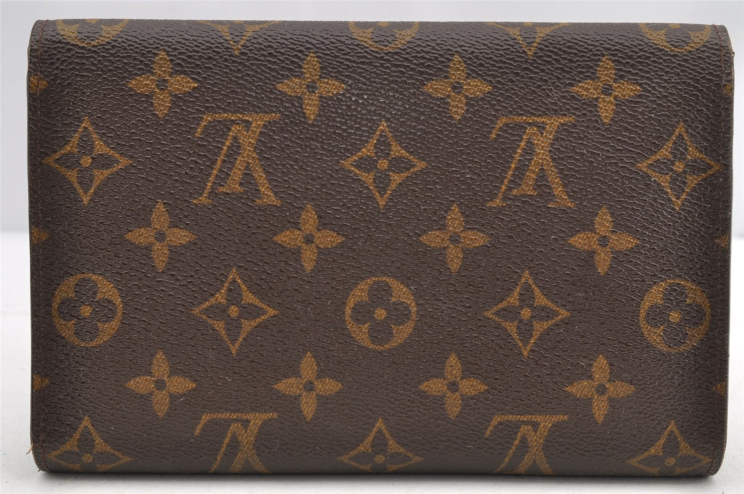 Authentic Louis Vuitton Monogram Pochette Pass Pole M60135 Trifold Wallet 5571I