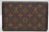 Authentic Louis Vuitton Monogram Pochette Pass Pole M60135 Trifold Wallet 5571I