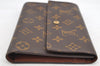 Authentic Louis Vuitton Monogram Pochette Pass Pole M60135 Trifold Wallet 5571I