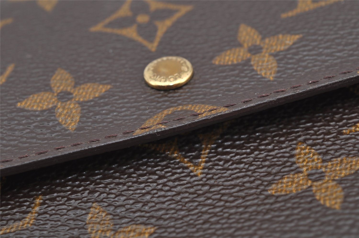 Authentic Louis Vuitton Monogram Pochette Pass Pole M60135 Trifold Wallet 5571I