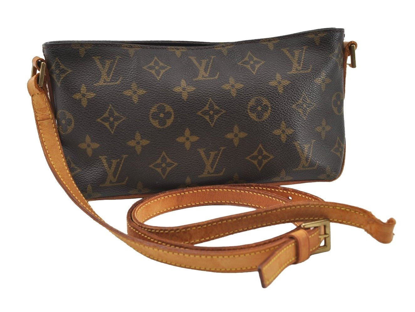 Authentic Louis Vuitton Monogram Trotteur Shoulder Cross Bag M51240 Junk 5572I