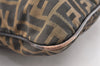 Authentic FENDI Zucca Shoulder Cross Body Bag Nylon Leather Brown Black 5574I
