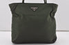 Authentic PRADA Vintage Nylon Tessuto Tote Hand Bag Purse Green 5577I