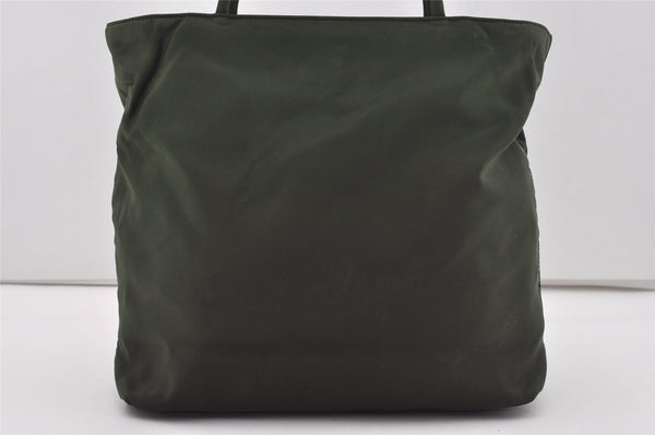 Authentic PRADA Vintage Nylon Tessuto Tote Hand Bag Purse Green 5577I