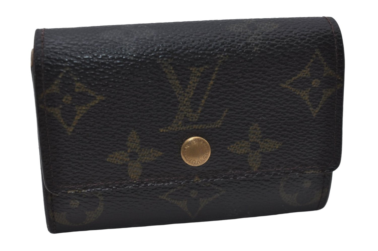 Authentic Louis Vuitton Monogram Porte Monnaie Plat Coin Case M61930 LV 5578D