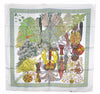 Authentic HERMES Carre 90 Scarf "Les legendes de l'Arbre" Silk White Box 5578F